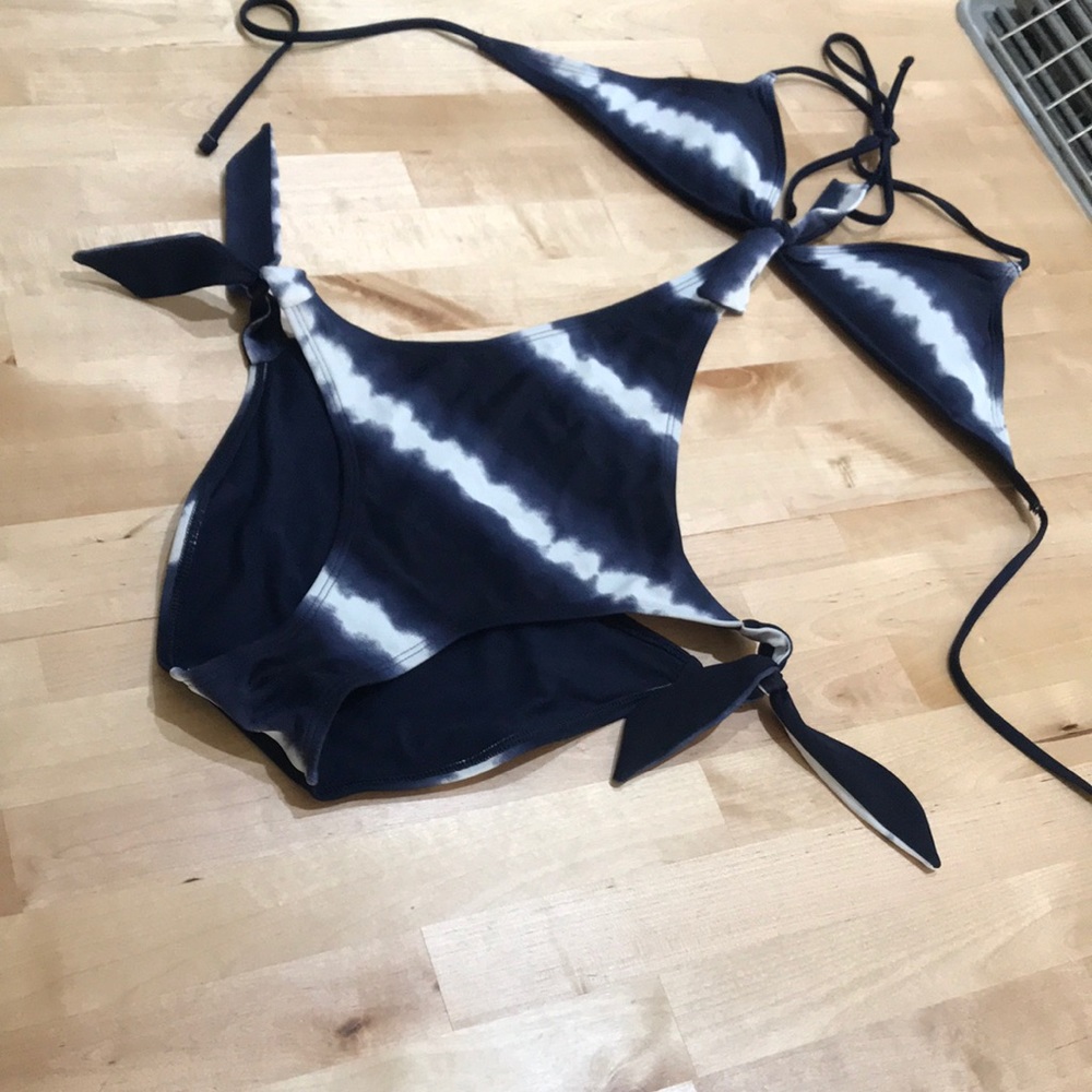 Navy and White Monokini